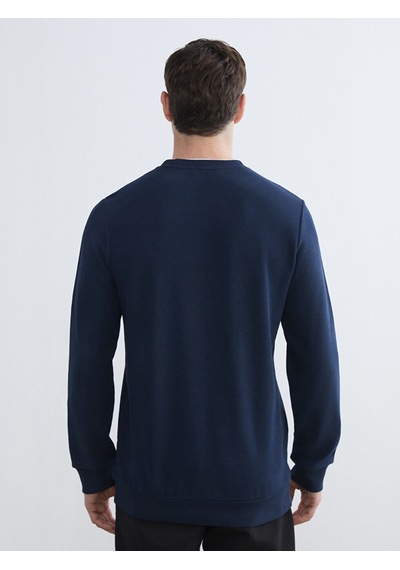 Lcwaıkıkı Classic Lacivert Bisiklet Yaka Erkek Sweatshirt