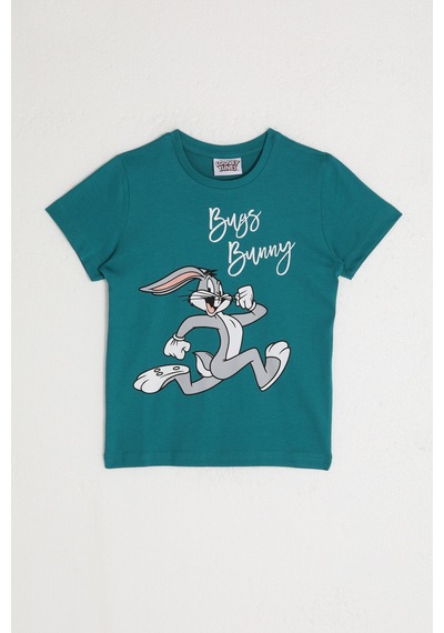 Looney Tunes L1582-2 Çocuk  Ördek Yeşili Tişört