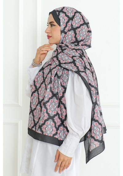 Peril Desenli Soft Şal 1153 - Siyah