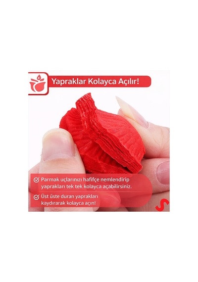 Yapay Gül Yaprakları-144 Adet- Kırmızı Renkli