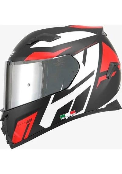 Sway 820 Dakar 3 Full Face Motosiklet Kaskı Siyah Kırmızı