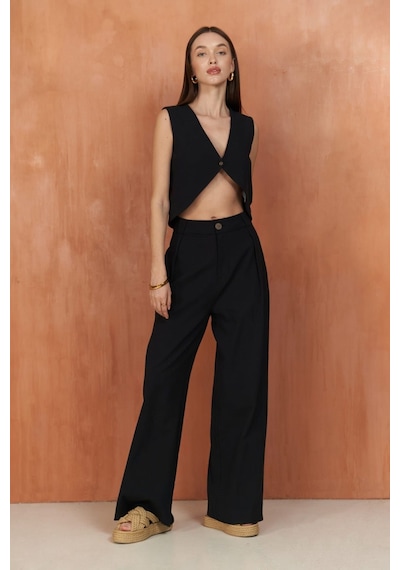 Mai Collection Mai Studios Co. Montana Siyah Yelek Pantolon Takım Siyah