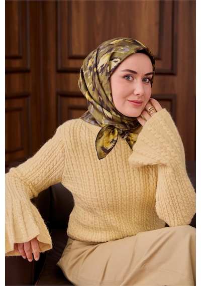 Silk Home Twill İpek Eşarp 11492-32 Haki Yeşili