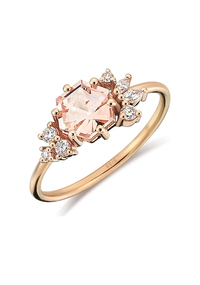 Reis Kuyumculuk T9354 Morganite Hexa Altın Yüzük