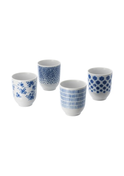 Ikea Entusıasm 4'lı Meşrubat Bardağı 220 Ml Beyaz Mavi Beyaz - Mavi