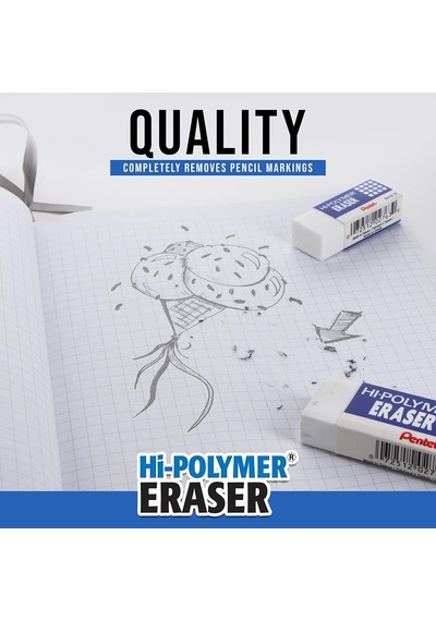 Pentel Hi-polimer Blok Silgi, Küçük, 48 Silgi Kutusu Zeh-05 , Be