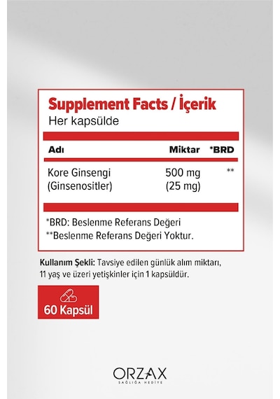 Ocean Panax Ginseng 500 MG 60 Kapsül