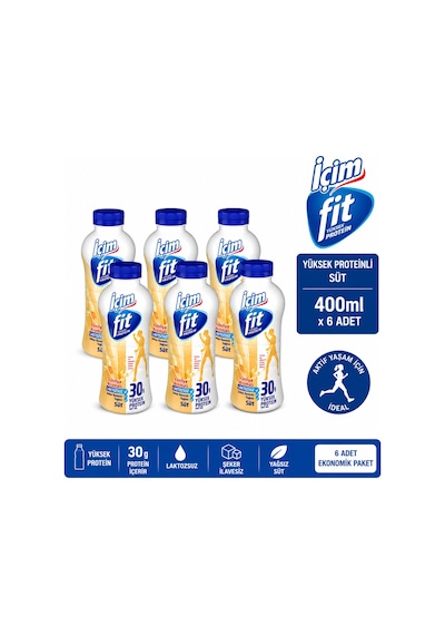 Fit Yüksek Proteinli Laktozsuz Süt Karma Paket 400 Ml X 24 Adet