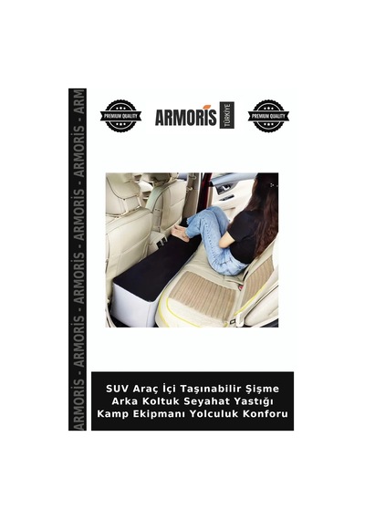 Suv Araç İçi Taşınabilir Şişme Arka Koltuk Seyahat Yastığı Kamp Ekipmanı Yolculuk Konforu