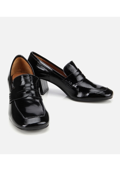 Hotiç Kadın Rugan Deri Siyah Topuklu Klasik Loafer 01ayh312780a100 Siyah