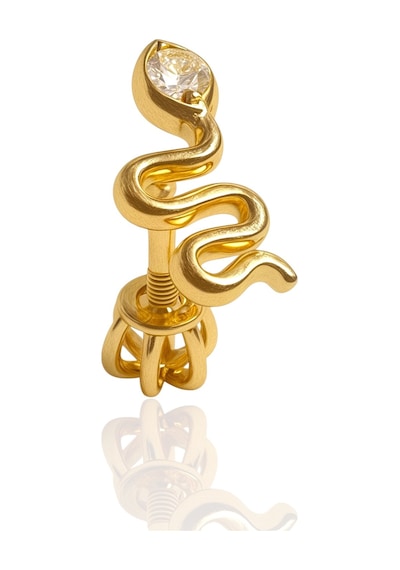 14 Ayar Altın Piercing Tragus Küpe 25114-t004
