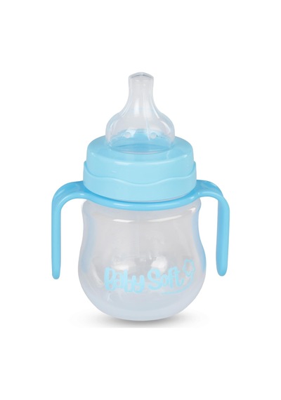 Baby Soft Geniş Ağız Kulplu Biberon 150 Ml - Mavi