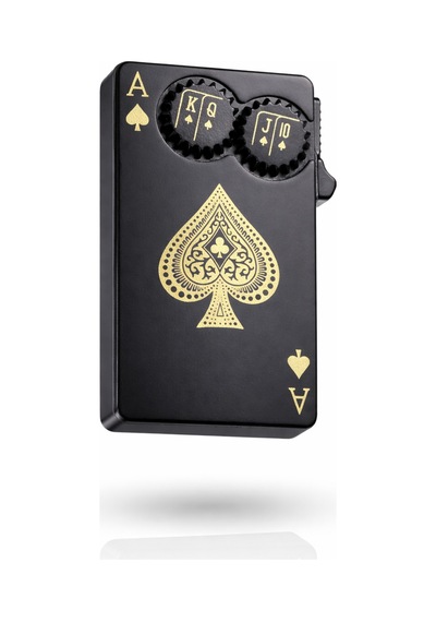 Limited Edition Serisi Premium İskambil Poker Kartları Tasarımlı Çakmak-özel Çakmak Kutusu Siyah