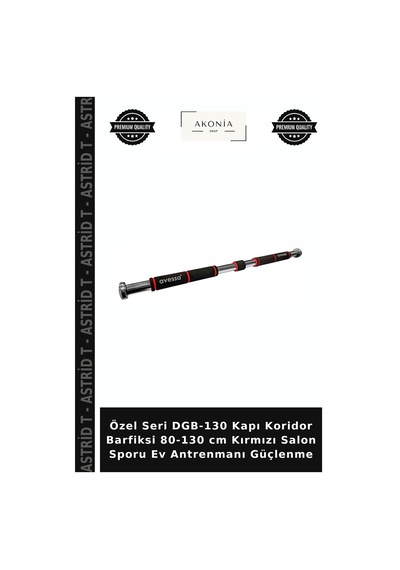 Özel Seri Dgb-130 Kapı Koridor Barfiksi 80-130 Cm Kırmızı Salon Sporu Ev Antrenmanı Güçlenme