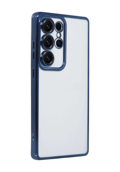 Samsung Samsung Uyumlu Galaxy S25 Ultra Kılıf Razer Lensli Silikon - Lacivert