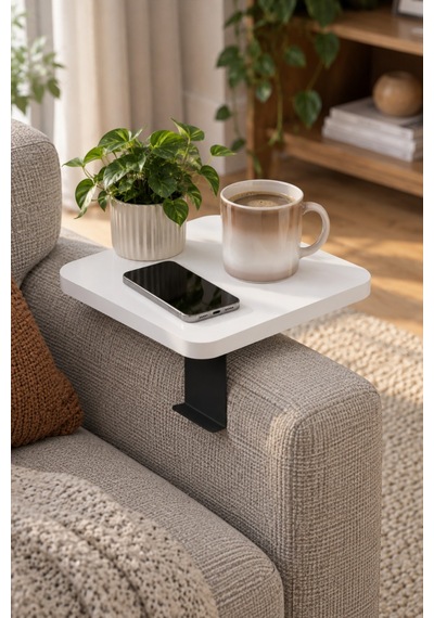Sulorahome Ayarlanabilir Koltuk Sehpası Beyaz