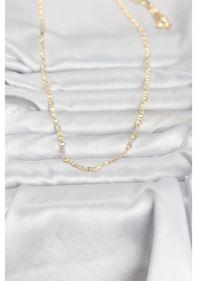 Cm 14k Gold Renk Lazer Zincirli Model 60 Cm Kadın Kolye - Lisinya altın