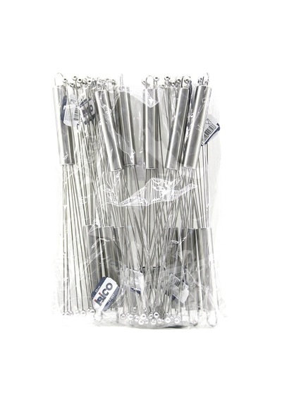 İbico İ22-357 Metal Çırpıcı Uç 18cm + Sap:12cm 8-boncuk Uçlu Çek Aç Krom Sap Uçları İt Topla - 12'li Paket