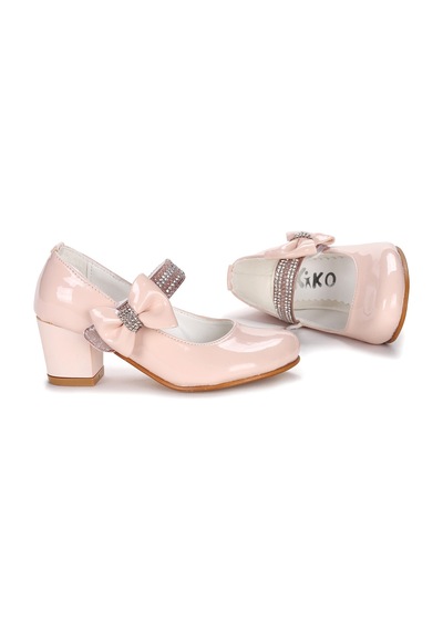 Kiko Kids Kiko 752 Rugan Günlük Kız Çocuk 4 Cm Topuk Babet Ayakkabı Pudra