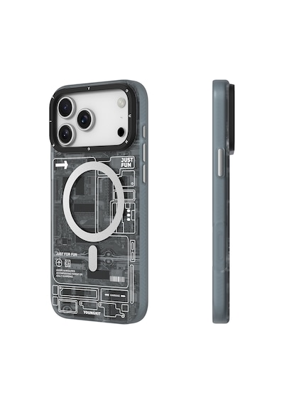 Apple Uyumlu iPhone 17 Pro Max Kılıf M-safeli Kamera Denetim Butonlu Youngkit Technology Seri Kapak Siyah Siyah