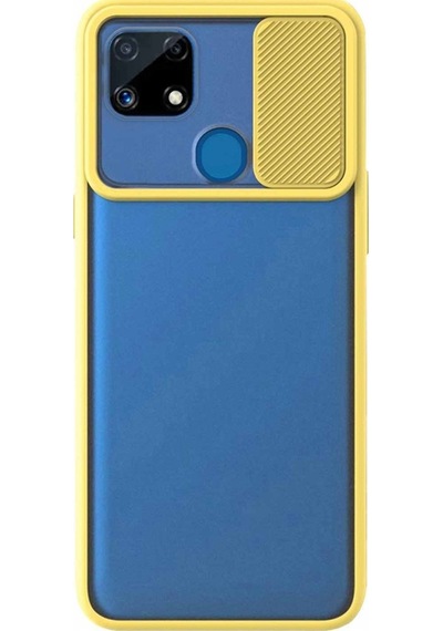 Realme C25 ile Uyumlu Kapak Lensi Açılır Kapanır Kamera Korumalı Kılıf