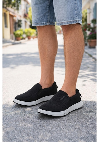 Modaonn Erkek Siyah Sneaker Spor Ayakkabı Bağcıklı Ve Lastikli Günlük Rahat Model