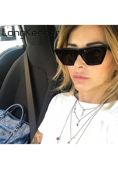 Cestello Cat Eye Vintage Kadın Güneş Gözlüğü Siyah Excat2