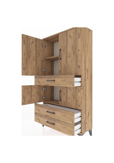 Arges Dolap 3 Raflı 3 Çekmeceli 4 Kapaklı 88x30x163 Çam-çam Çam Arges Dolap 3 Raflı 3 Çekmeceli 4 Kapaklı 88x30x163 Çam-çam Çam