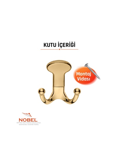 Melon Askı, Metal Vestiyer Askısı, 154 Gr, Dolap Ve Duvar Askılığı, Altin Vidalı Altın