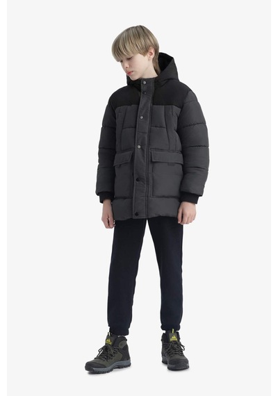 Defacto Erkek Çocuk Su Geçirmez Kapüşonlu Polar Astarlı Parka E9373a825wnar15 Antrasit