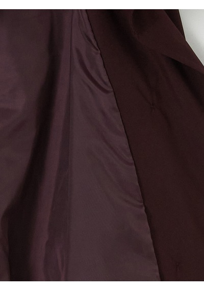 Lcw Modest Bordo Dik Yaka Kuşaklı Kadın Trençkot