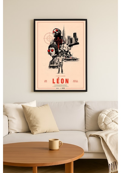 Leon Siyah Ahşap Çerçeveli Poster, Film Duvar Tablosu