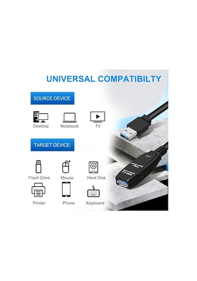 Hadron Hdx7561 Active Repeater Usb 3.0 Uzatma Kablosu - 5metre