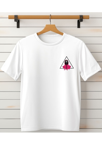 Aselinda Squid Game 2 Özel Tasarım Baskılı Bisiklet Yaka Beyaz Tişört/t-shirt- Tek Adet Fiyatıdır Beyaz