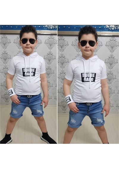 MODAVALS KAPİŞONLU SWEAT BİLEKLİK ZİNCİR AKSESUARLI 4 PARÇA ERKEK ÇOCUK KOT ŞORT KOMBİN - BEYAZ MODAVALS KAPİŞONLU SWEAT BİLEKLİK ZİNCİR AKSESUARLI 4 PARÇA ERKEK ÇOCUK KOT ŞORT KOMBİN - BEYAZ