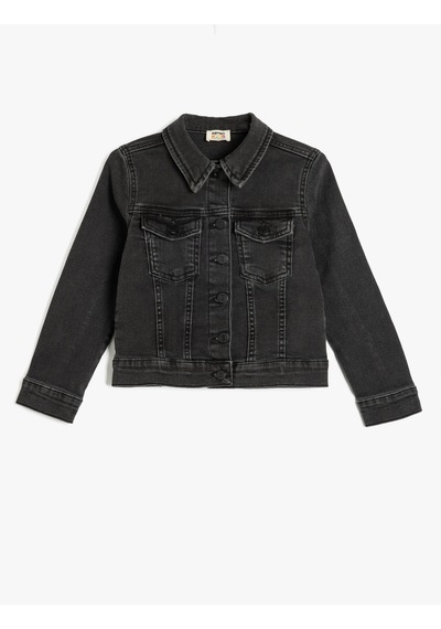 Koton Pamuklu Uzun Kollu Düğmeli Denim Ceket Siyah 5skg20008ad Siyah Koton Pamuklu Uzun Kollu Düğmeli Denim Ceket Siyah 5skg20008ad Siyah
