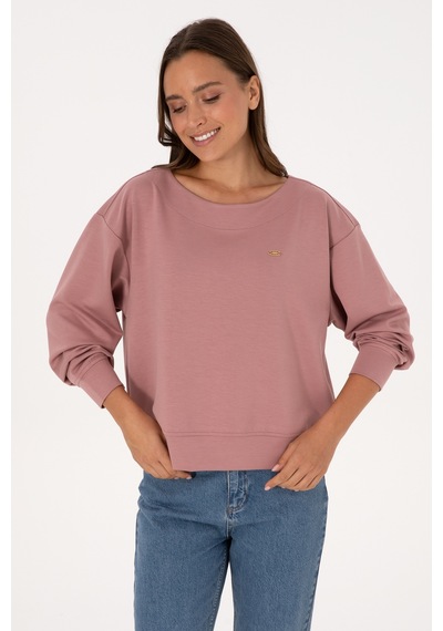 U.S. Polo Assn. Kadın Gül Kurusu Bisiklet Yaka Sweatshirt 50314210-VR221