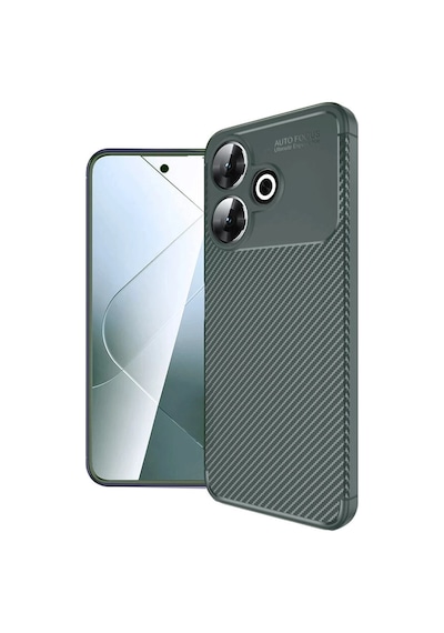 Xiaomi Redmi 13 4g Uyumlu Kılıf Auto Focus Karbon Kapak - Koyu Yeşil