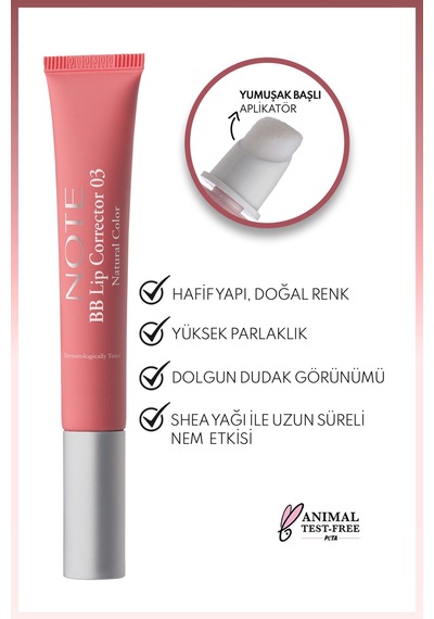 Dudak Parlatici & Bb Lip Corrector Renk Eşitleyici No: 02 Açık Pembe 0