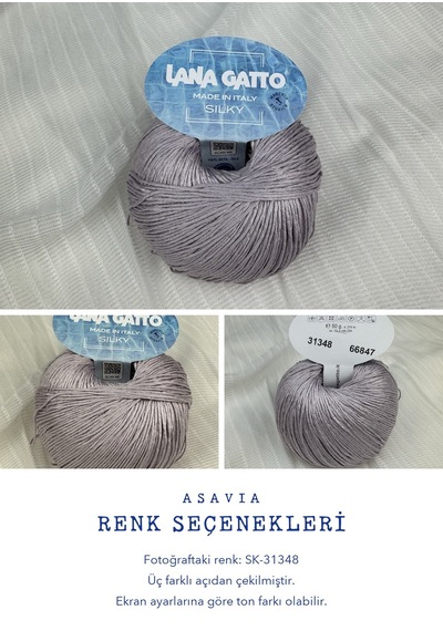 Lana Gatto Silky Örgü İpi 6'lı Set 6 X 50 Gr %100 İpek Sk-31348
