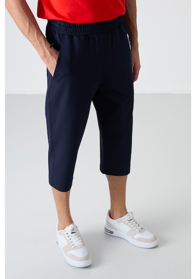 Tommylife Tommy Life İndigo Ön Cep Detaylı Standart Kalıp Klasik Paça Erkek Kapri - 83092 İndigo