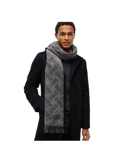 Tommy Hilfiger Th Flag Jacquard Scarf Erkek Siyah Atkı - Am0am14770