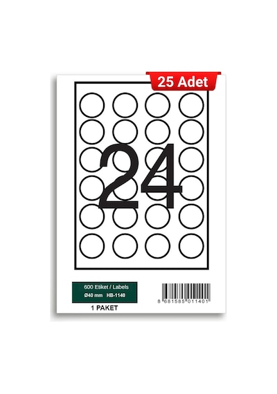 Herboy Hb-1140 40 X 40 Mm A4 Laser Etiket 25 Adet