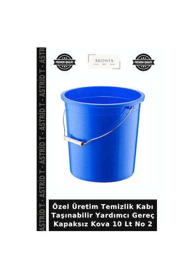 Özel Üretim Temizlik Kabı Taşınabilir Yardımcı Gereç Kapaksız Kova 10 Lt No 2 Çok Renkli