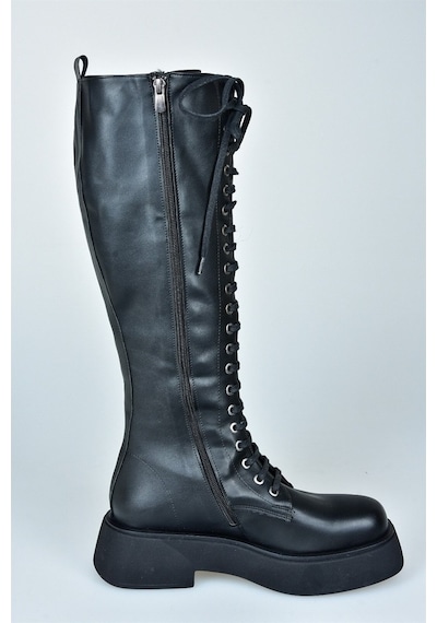 Fox Shoes Siyah Bağcıklı Günlük Kadın Çizme L610130909