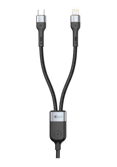 Ixtech Ix-uc018 Black İkisi Bir Arada Lightning Ve Type-c Şarj Ve Data Kablosu - Hızlı Şarj, Pd 60w Ve Dayanıklı Tasarım