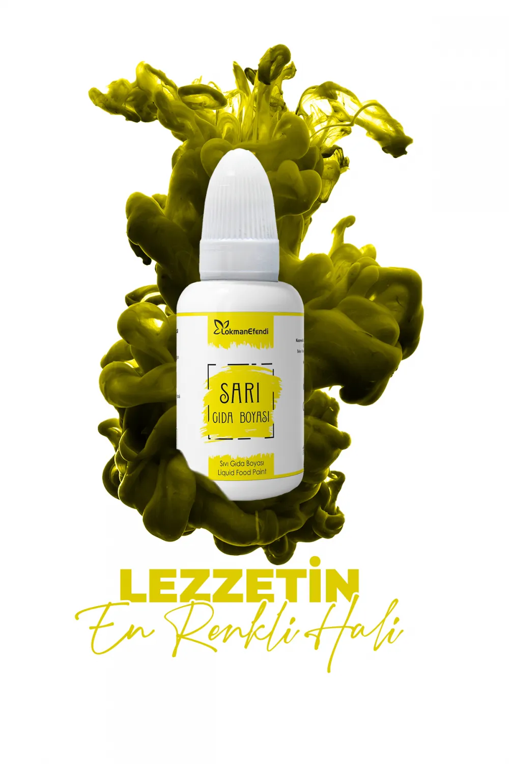Lokman Efendi Sarı Sıvı Gıda Boyası 25 Ml Pasta Kek Tatlı Renklendirici