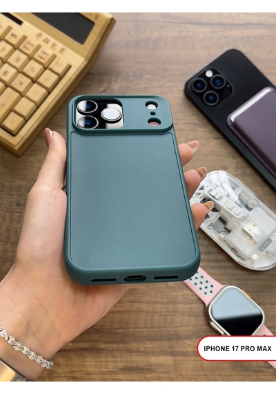 Apple iPhone 17 Pro Max Uyumlu Kamera Korumalı Darbeye Dayanıklı Renk Atmayan Keep Silikon Kılıf Haki