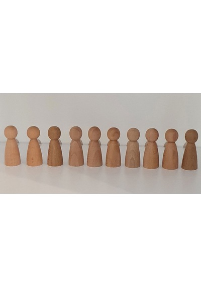 Waldorf Montessori Peg Bebek 10'lu Mini İnsancık Nins Kırtkırt...