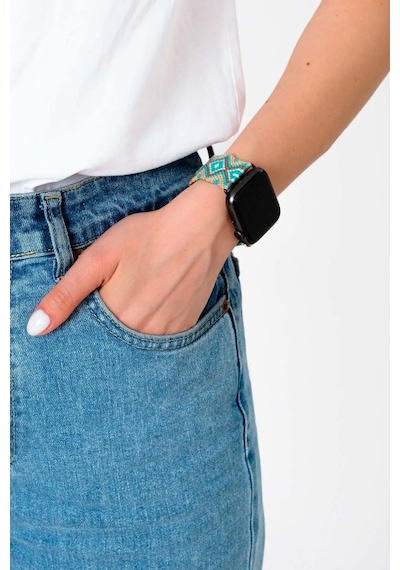 Hippi Charm Gümüş Örgü Apple Uyumlu Watch  Kordonu 38-40-41 Mm